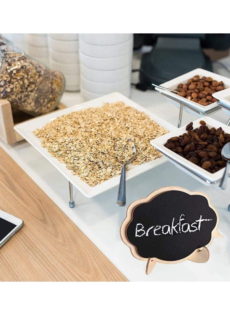 12 Pack Small Chalkboard Signs with Easel Stand - Wooden Message Boards for Weddings, Parties, Food Labels, and Pricing. Ideal for Innovative Displays!