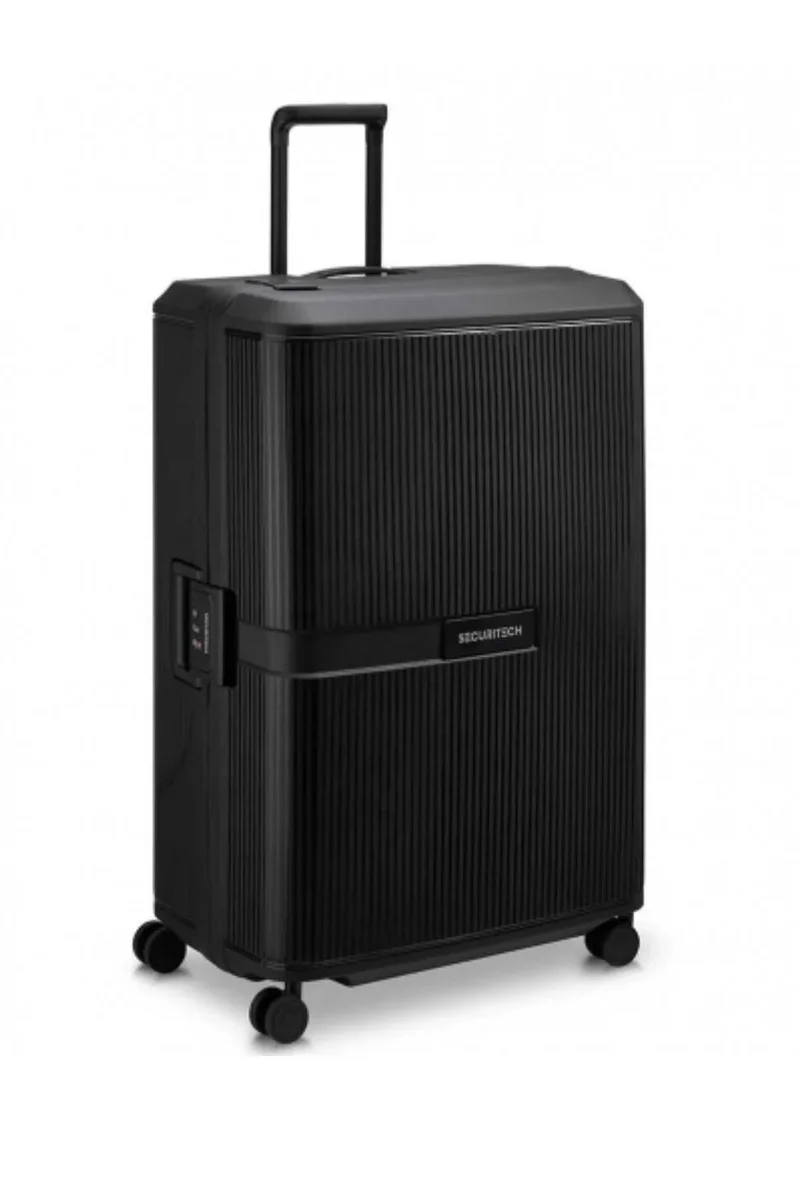 DELSEY Paris Securitech Stone 82cm Hardcase Luggage Trolley Case 4 Double Wheels - Black