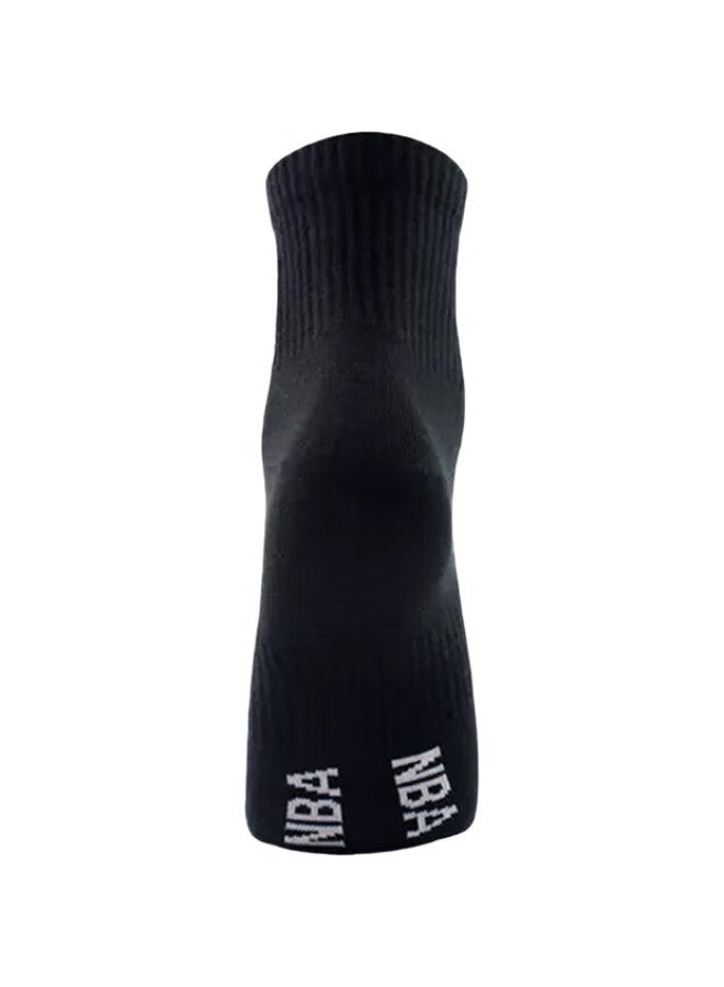 NBA Socks For Men, Summer Casual Sports Socks, Sweat-Absorbing Seamless Combed Cotton Socks, Embroidered Training Running Basketball Socks, 3 Pairs - Image 3