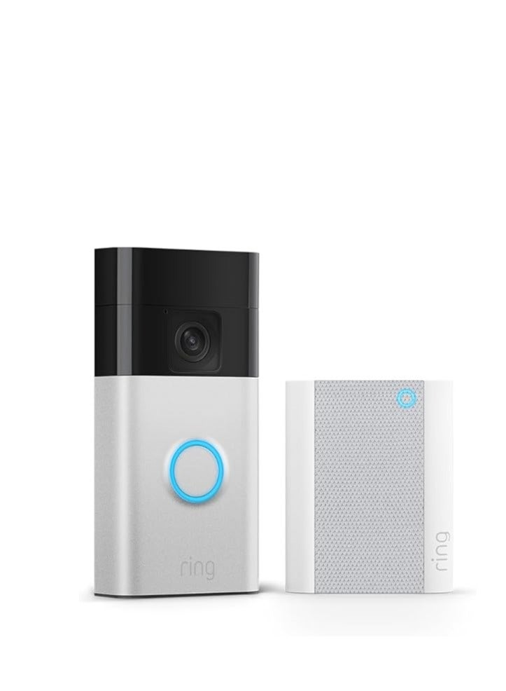 رينج جهاز جرس الباب بالفيديو بالبطارية من رينج+ جهاز جرس اصدار جديد كليا من رينج، ابيض | استقبل الزوار من اي مكان| كاميرا بالفيديو لجرس الباب دون اسلاك| تجربة مجانية 30 يوم لباقة Ring Home - Image 1