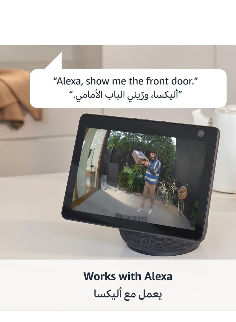 رينج جهاز جرس الباب بالفيديو بالبطارية من رينج+ جهاز جرس اصدار جديد كليا من رينج، ابيض | استقبل الزوار من اي مكان| كاميرا بالفيديو لجرس الباب دون اسلاك| تجربة مجانية 30 يوم لباقة Ring Home - Image 2