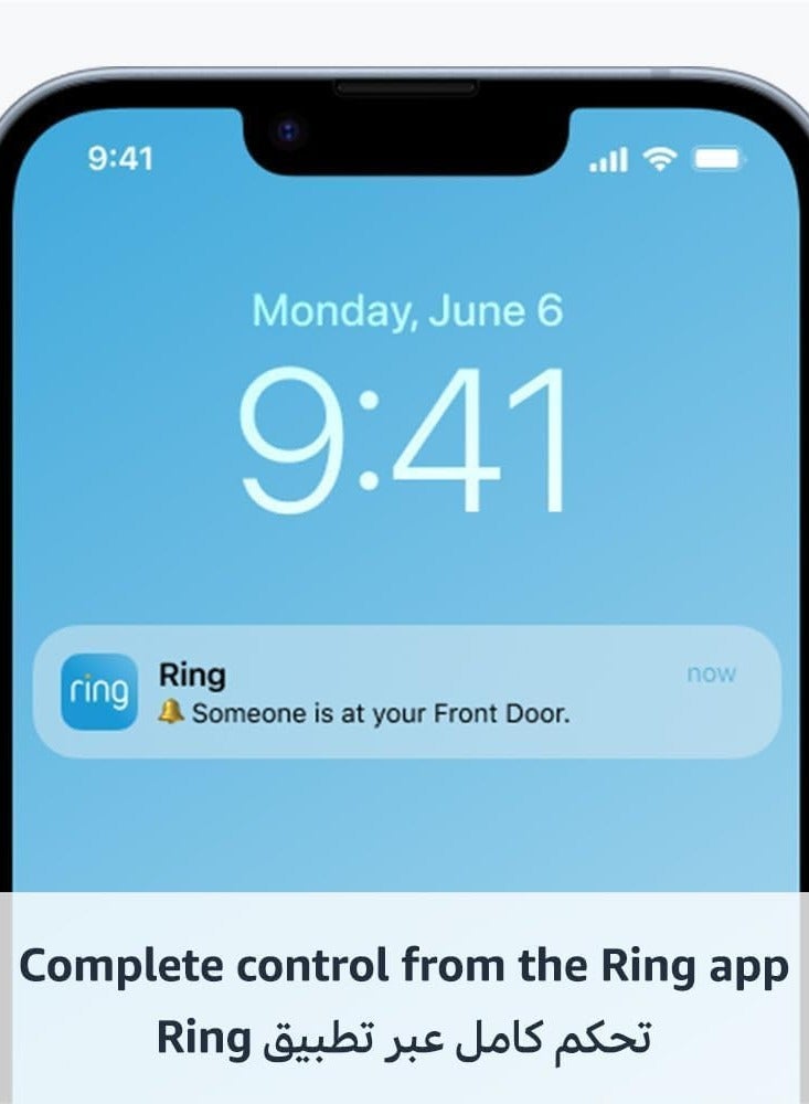 رينج جهاز جرس الباب بالفيديو بالبطارية من رينج+ جهاز جرس اصدار جديد كليا من رينج، ابيض | استقبل الزوار من اي مكان| كاميرا بالفيديو لجرس الباب دون اسلاك| تجربة مجانية 30 يوم لباقة Ring Home - Image 3