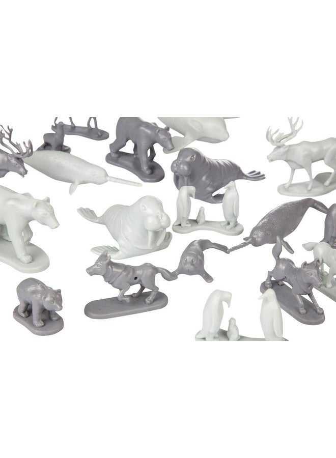 SCS Direct Arctic Animals Action Figures Playset- 48pc Mini Polar Animal Figurines- Wildlife Set Includes Toy Bears, Seals, Penguins, Eskimos & More- Great for Pretend Play, Dioramas, Cake Toppers & Toy Gifts - Image 4