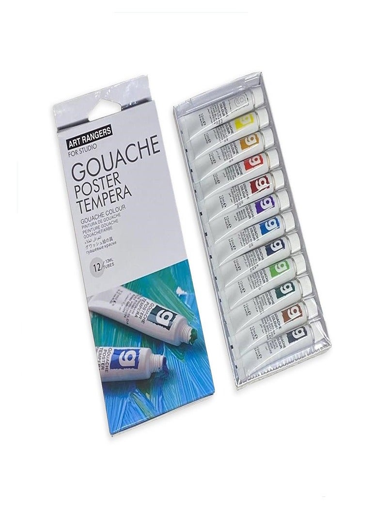 ART RANGERS ART RANGER GOUACHE COLOUR SET (12 X 12ML) - Image 3