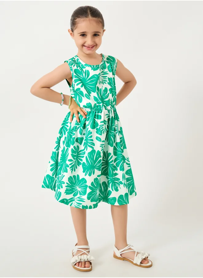Styli All-Over Print Sleeveless Dress
