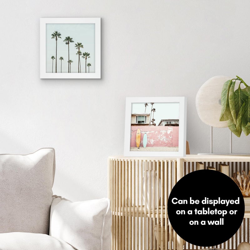 Americanflat Americanflat 8x8 Picture Frame in White - Engineered Wood Photo Frame with Shatter-Resistant Glass and Easel - Square Picture Frame for Wall and Tabletop Display  - Image 4