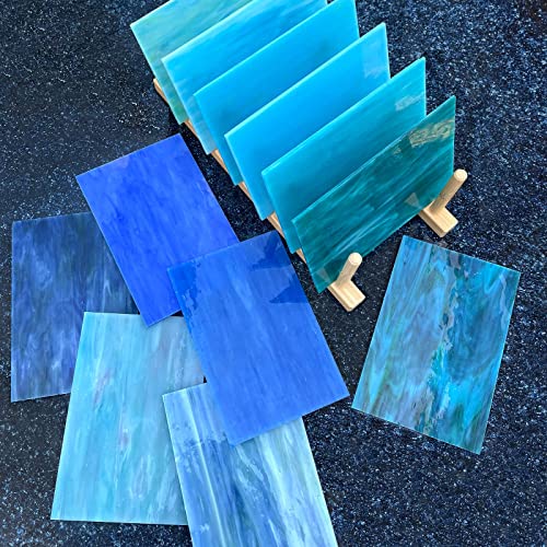 LITMIND 12 Sheets Blue Stained Glass Variety Pack, 4 x 6 Inch Smooth Opaque Art Glass for Mosaic Crafts, DIY Art Projects & Supplies - Image 5