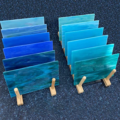 LITMIND 12 Sheets Blue Stained Glass Variety Pack, 4 x 6 Inch Smooth Opaque Art Glass for Mosaic Crafts, DIY Art Projects & Supplies - Image 3