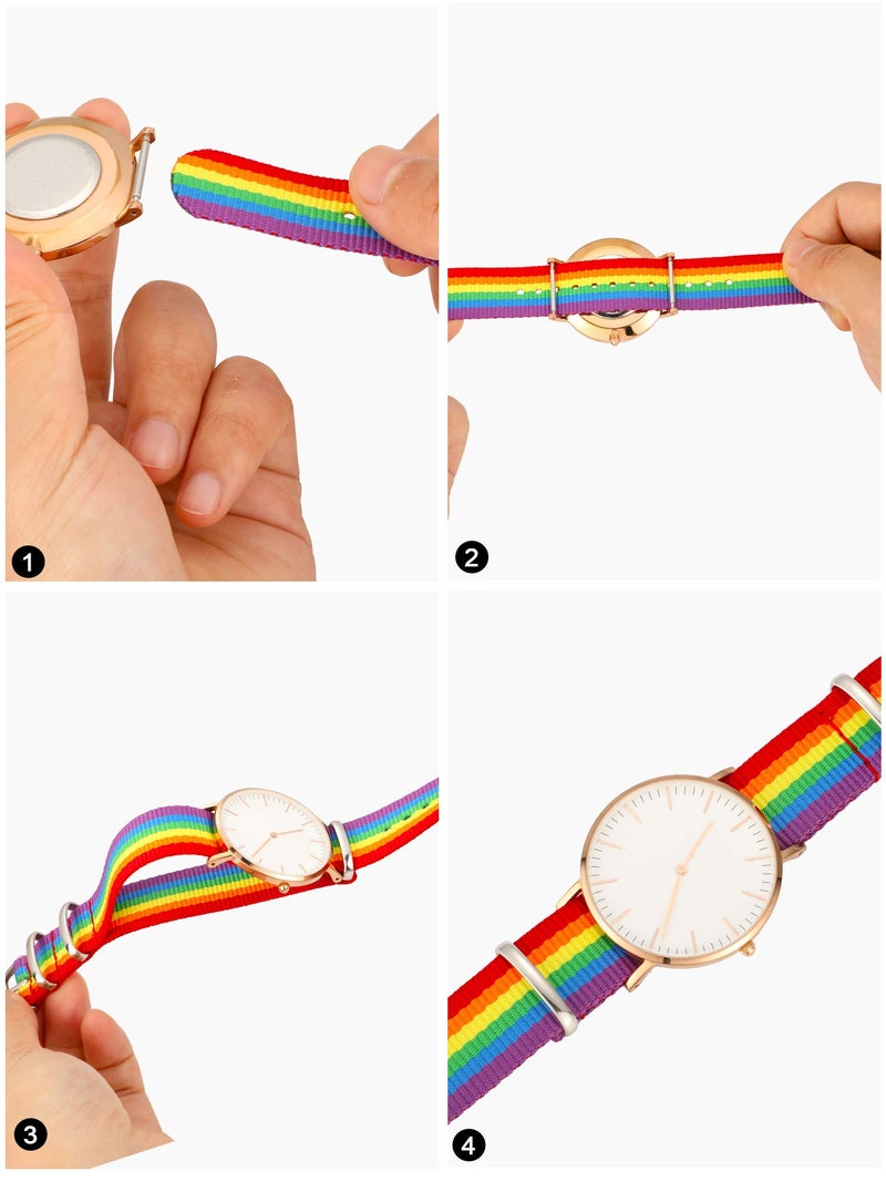 meekoo 10 Pieces Nylon Watch Strap Military Replacement Watch Band with Stainless Steel Buckle for Men and Women's Band Replacing, 18 mm(Classic Colors) - Image 3