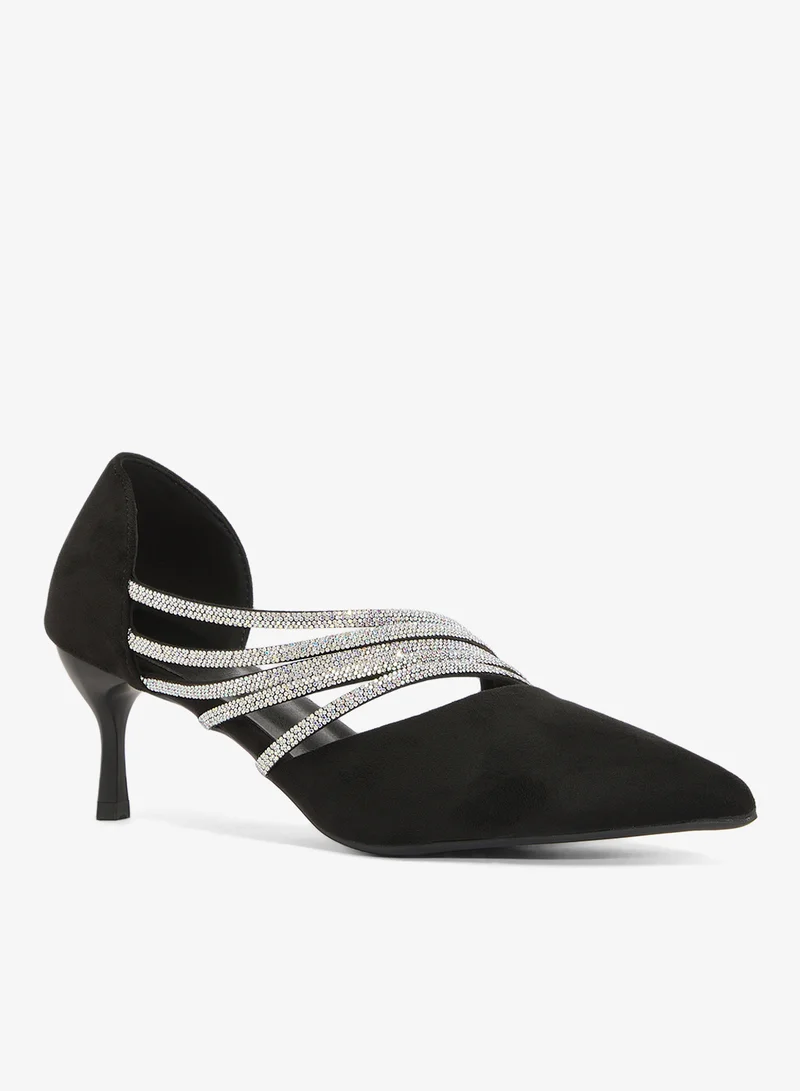 Ella Limited Edition Silver Rhinestone Detail High Heel Pumps