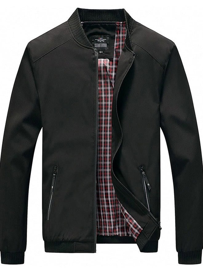 Lentta Men's Slim Fit Lightweight Softshell Bomber Jacket Coat, Black, XL - Image 1