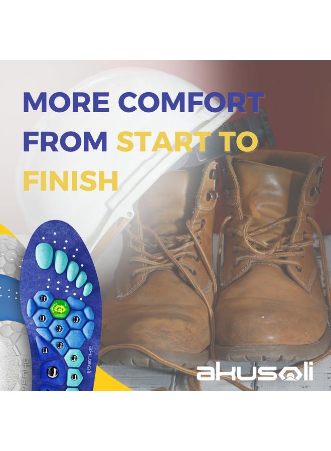 Akusoli Insoles Men and Women. Shoe Insoles, Acupressure, Magnetic Shoe Inserts. Arch Support, Shock Absorption, Working All Day, Standing All Day UK8-12(11.8in) - Image 4