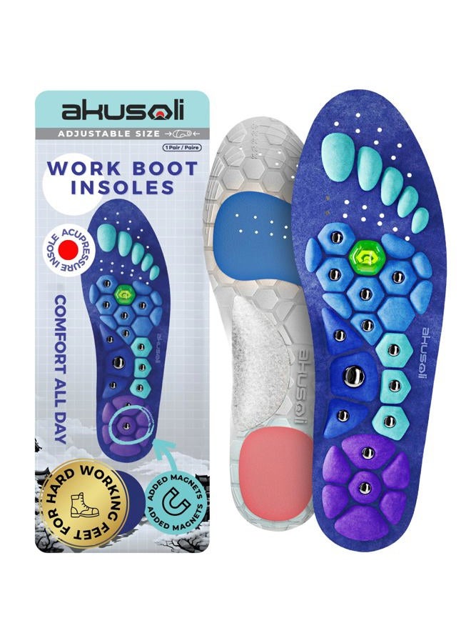 Akusoli Insoles Men and Women. Shoe Insoles, Acupressure, Magnetic Shoe Inserts. Arch Support, Shock Absorption, Working All Day, Standing All Day UK8-12(11.8in) - Image 1