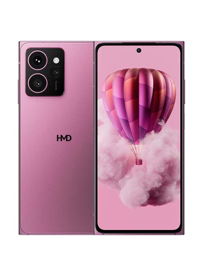 سكاي لاين 5G ثنائي الشريحة نيون وردي 12+12 جيجابايت رام 256 جيجابايت مع حقيبة ظهر USB + جيمبال قابل للطي 3 محاور + بطاقة حماية من تلف الشاشة - نسخة الشرق الأوسط