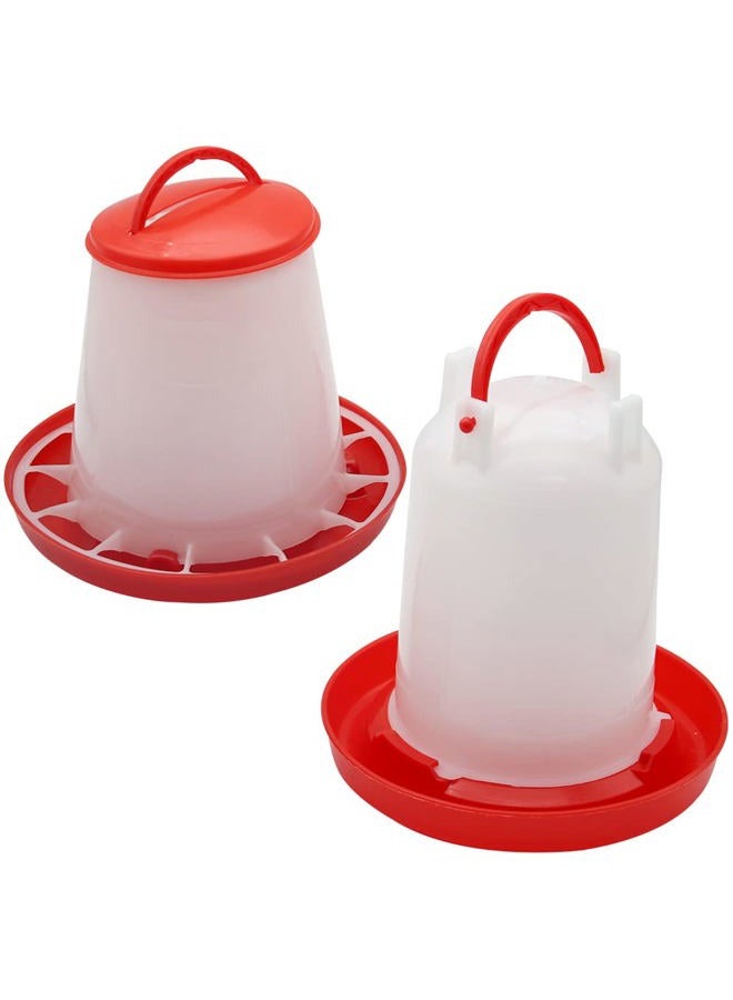 APlayfulBee Chick Feeder and Waterer Kit, 1.5kg Chick Feeder and 1.5L Chick Waterer for Poultry Duck Quail Hanging Poultry Plastic Containers for Outdoor - Image 1