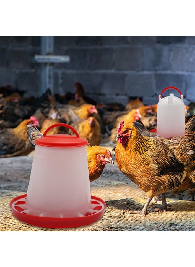 APlayfulBee Chick Feeder and Waterer Kit, 1.5kg Chick Feeder and 1.5L Chick Waterer for Poultry Duck Quail Hanging Poultry Plastic Containers for Outdoor - Image 4