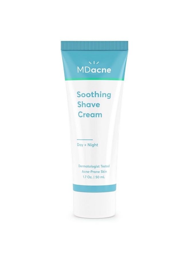 MDacne - Shaving Cream For Acne-Prone Skin - Soothing, Oil-Free, Eliminates Razor Burn, Cuts & Infections - Reduce Skin Irritation & Prevent Shave Bumps & Nicks - Vegan, Paraben-Free & Cruelty-Free - Image 1