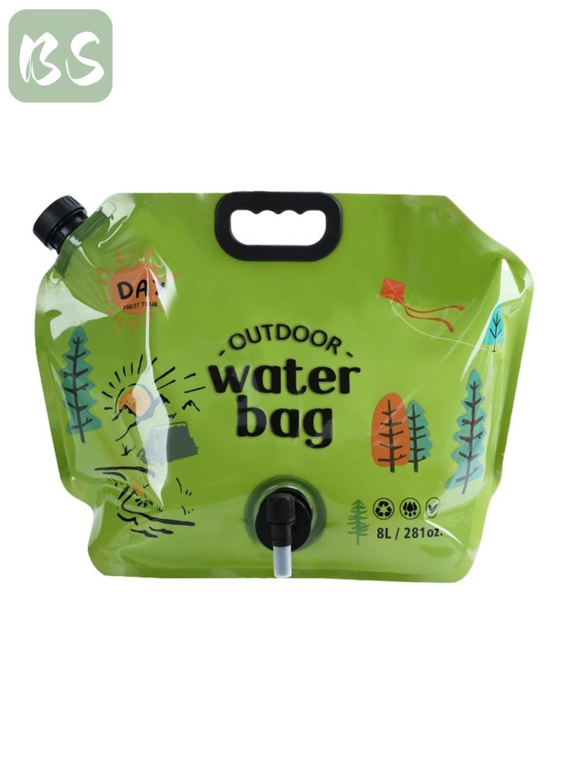 بي إس حقيبة تخزين مياه قابلة للطي للتخييم (8 لتر) | مع صنبور قابل للتعديل | مواد آمنة على الطعام، خالية من مادة BPA | قابلة لإعادة الاستخدام | تصميم قابل للطي والحمل يوفر مساحة التخزين | مصممة للمغامرات الخارجية والاستخدام العائلي، سهلة التعامل مع السفر والمشي لمسافات طويلة. - Image 1