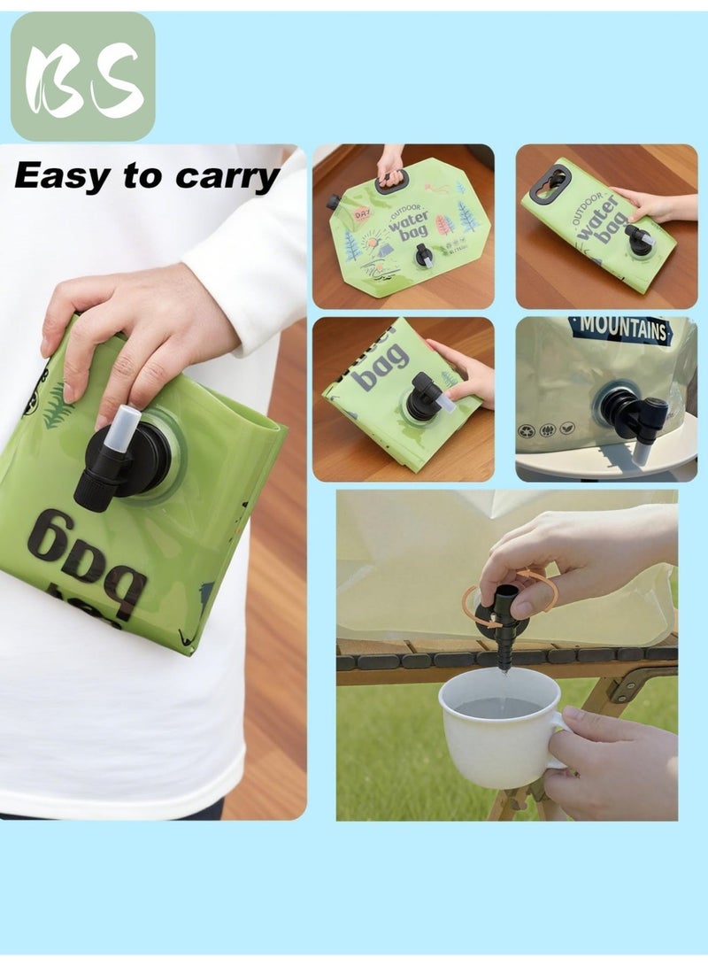بي إس حقيبة تخزين مياه قابلة للطي للتخييم (8 لتر) | مع صنبور قابل للتعديل | مواد آمنة على الطعام، خالية من مادة BPA | قابلة لإعادة الاستخدام | تصميم قابل للطي والحمل يوفر مساحة التخزين | مصممة للمغامرات الخارجية والاستخدام العائلي، سهلة التعامل مع السفر والمشي لمسافات طويلة. - Image 4