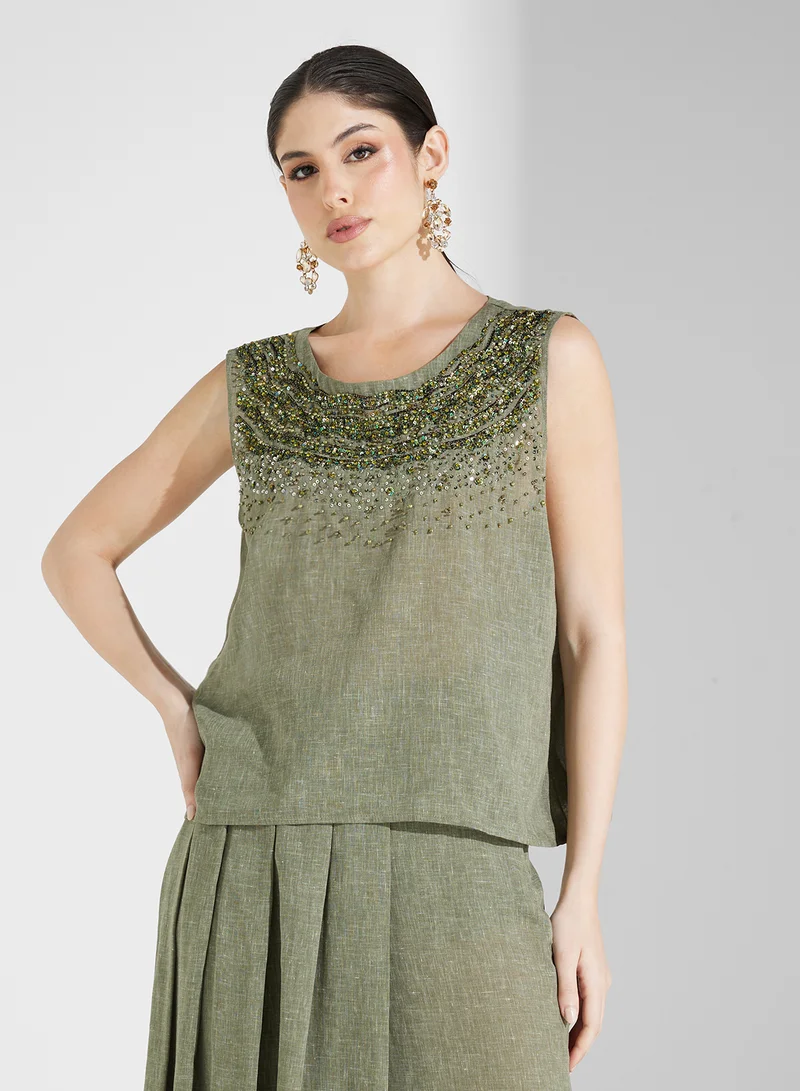 Fashion Trends by Suzy Matar Embroidered Skirt Blouse with Jacket