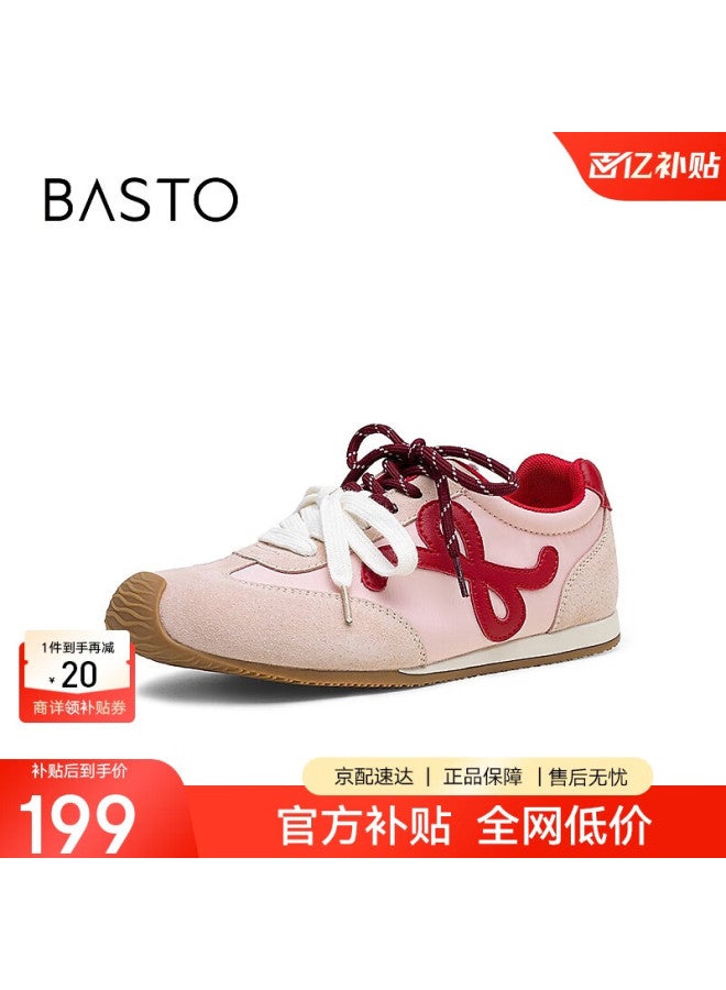 Basto Autumn Training Shoes, Trendy Street Retro Women's Casual Shoes Cn611cm5, Pink/red, Size 39 - Image 1