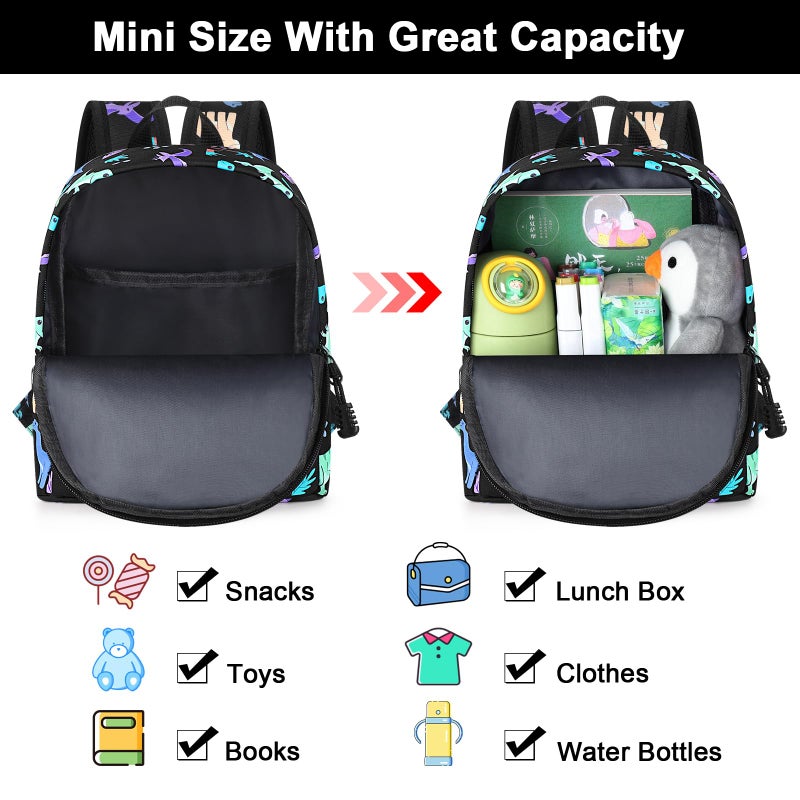Accmor Toddler Backpack Leash, Cute Dinosaur Kids Backpack with Anti Lost Wrist Link, Mini Child Backpack Leash Baby Walking Harness for Outdoor Travel, Adorable Backpack Tether for Boys - Image 3