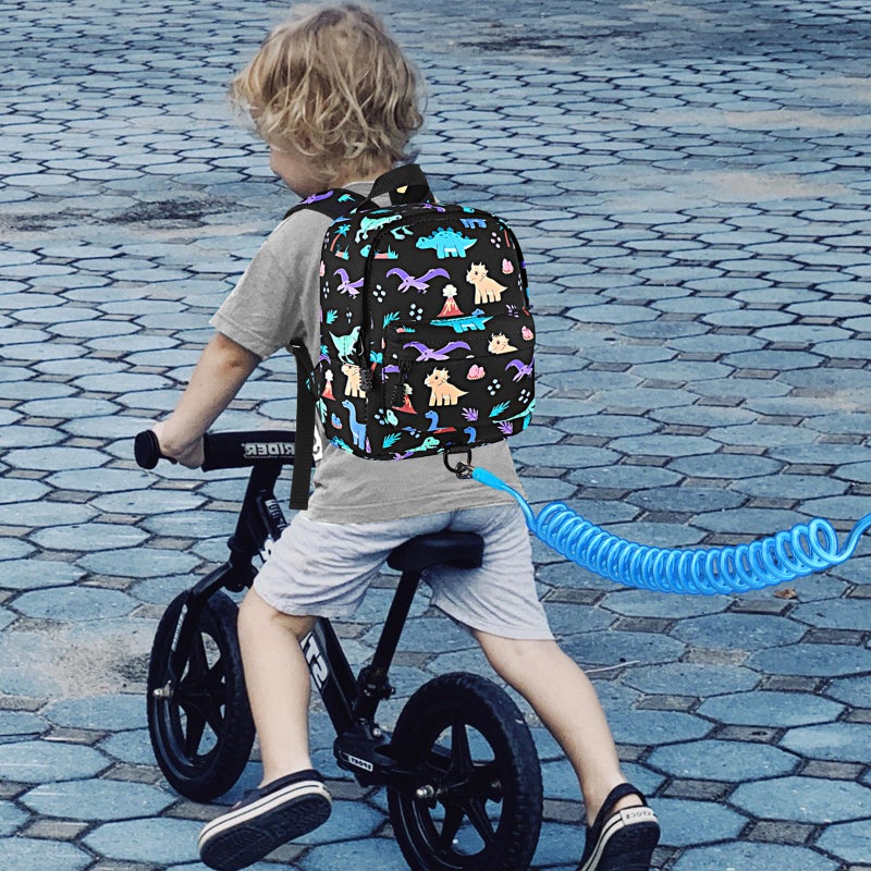 Accmor Toddler Backpack Leash, Cute Dinosaur Kids Backpack with Anti Lost Wrist Link, Mini Child Backpack Leash Baby Walking Harness for Outdoor Travel, Adorable Backpack Tether for Boys - Image 5