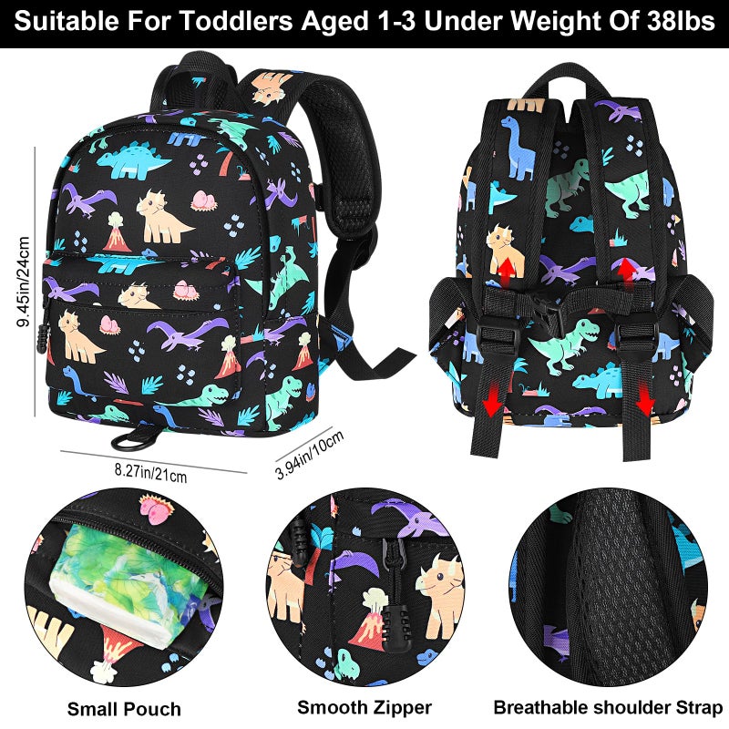 Accmor Toddler Backpack Leash, Cute Dinosaur Kids Backpack with Anti Lost Wrist Link, Mini Child Backpack Leash Baby Walking Harness for Outdoor Travel, Adorable Backpack Tether for Boys - Image 2