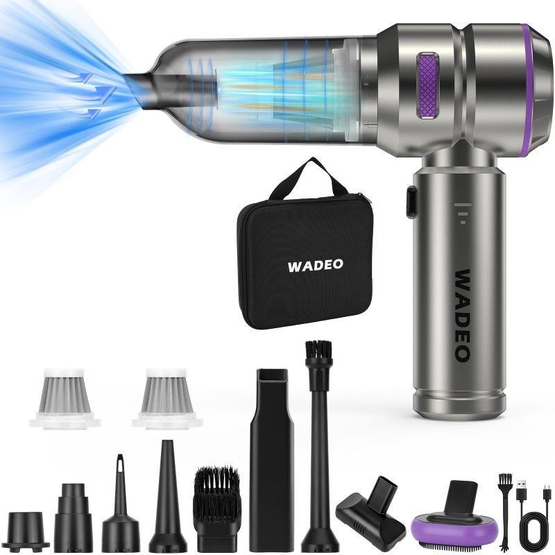WADEO Handheld Vacuum Cordless, 4-in-1 21000PA Brushless Car Vacuum & 210000RPM Air Duster 7500mAh Battery Air Blower Wireless Handheld Vacuum for Car, Office and Home Cleaning - Image 1