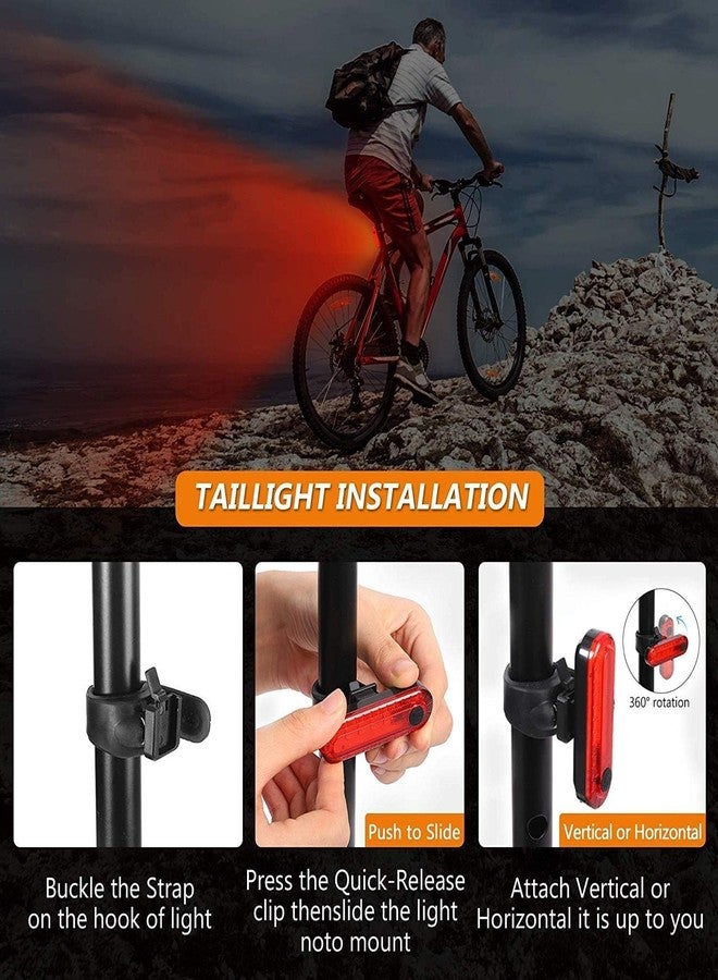 VIRADHAM Bicycle Rear Light 2 -Pack - USB Rechargeable Red LED Safety Tail Light with 4 Lighting Modes - Ultra Bright Rear Bike Light for Helmets, Bicycles, Scooters, Strollers, Backpacks - Image 3