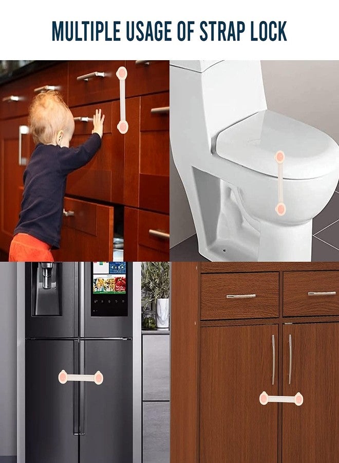 SEASPIRIT 10 Pieces Child Safety Strip Locks Baby Locks for Cabinets and Drawers (Pack of 10), Toilet, Fridge & More. Easy Installation, No Drilling Required - Image 5
