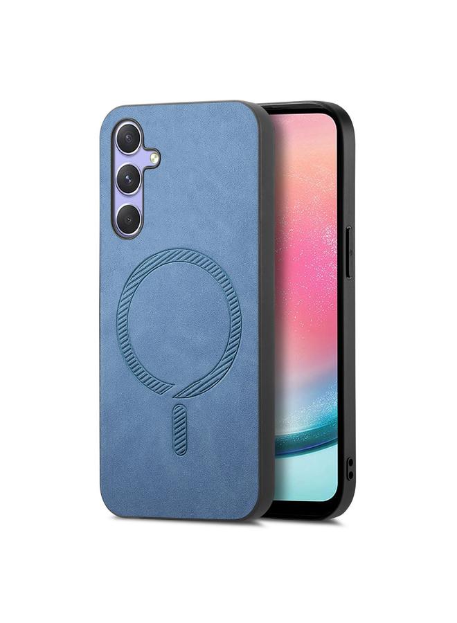S-TOP Case For Samsung Galaxy A24 5G Solid Color Retro Magsafe PU Back Cover Phone Case - Image 1