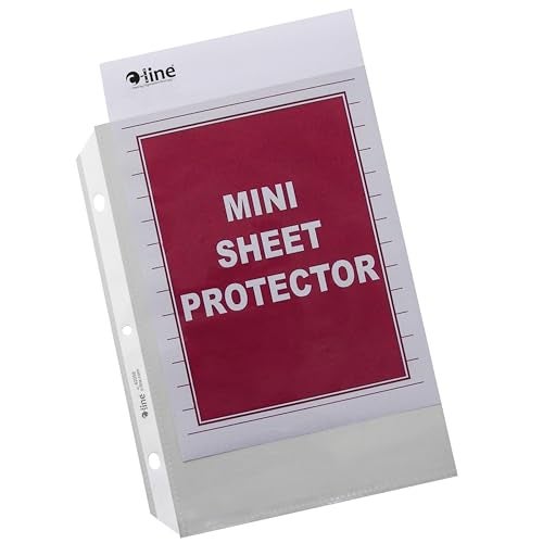 C-Line Top Loading Heavyweight Poly Sheet Protectors, Clear, Mini Size, 8.5 x 5.5 Inches, 50 per Box (62058) - Image 1