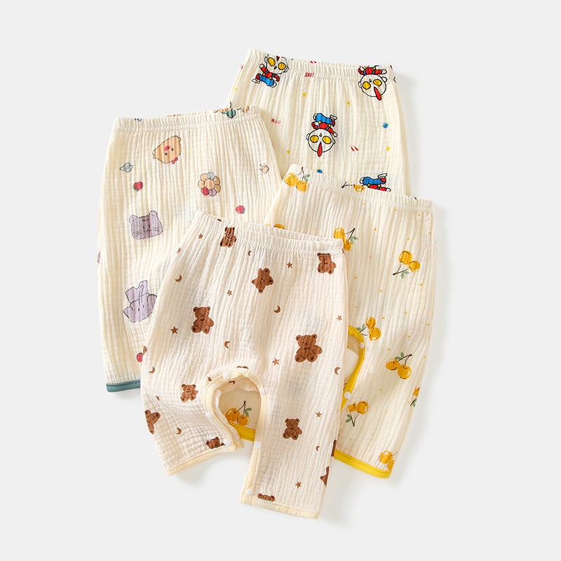 Baby'S Gauze Pants Pure Cotton Summer Thin Snap Pants Newborn Baby'S Big Pp Pants Children'S Anti-Mosquito Pants Category A - Image 2