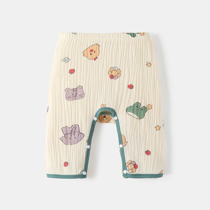 Baby'S Gauze Pants Pure Cotton Summer Thin Snap Pants Newborn Baby'S Big Pp Pants Children'S Anti-Mosquito Pants Category A - Image 1