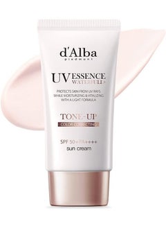 d'alba Piedmont UV Essence Waterfull, White Truffle Waterfull Tone-Up Sunscreen, Tinted Moisturizer with SPF 50+ PA++++ Sun Cream, Glowy Sunscreen Cream, Vegan Skincare, for all Skin Types, 50ml  - Image 1