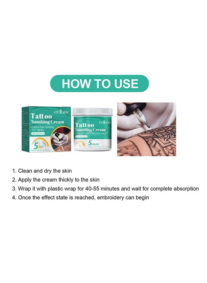 EELHOE - Tattoo Numbing Cream, Pre-Tattoo Tattoo Cream, 6-8 Hour Max Strength Painless Tattoo Cream with Aloe Vera, Vitamin E (30ml) - Image 1
