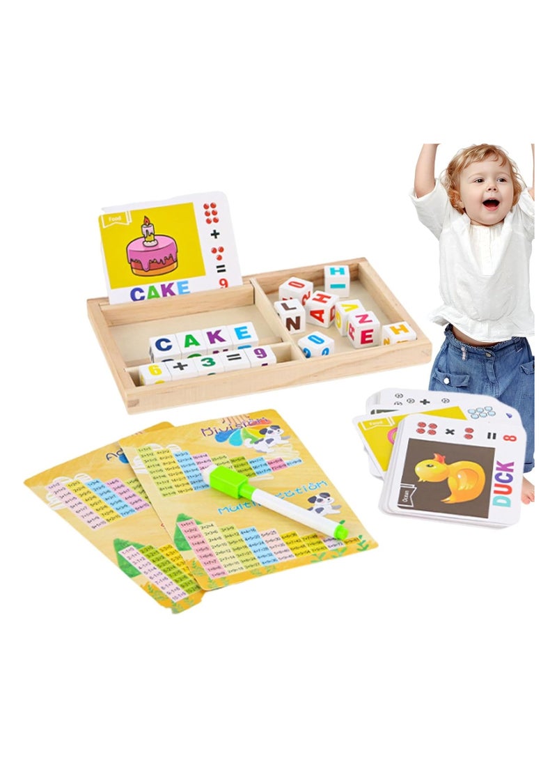 SYOSI Matching Game, Spelling Games, Letter Number Matching Games, Preschool Educational, Matching Puzzle, Wooden Blocks Spelling Game, Montessori Puzzle Gift, Words Learning Educational - Image 1