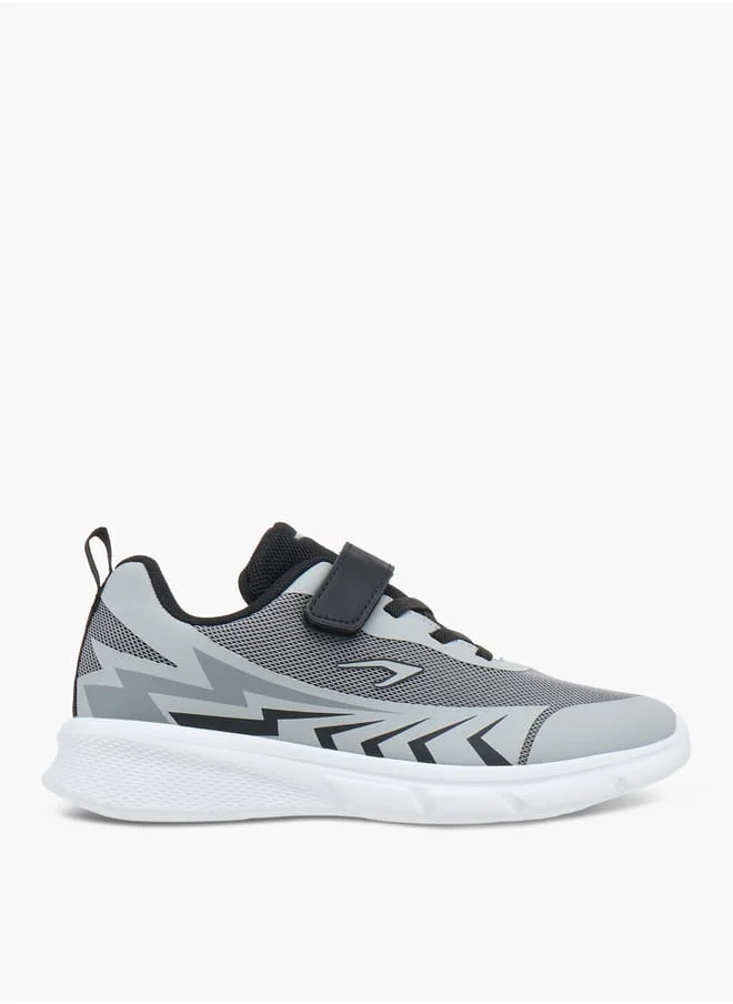 Dash Boys Printed Lace Detail Sports Shoes with Hook and Loop Closure