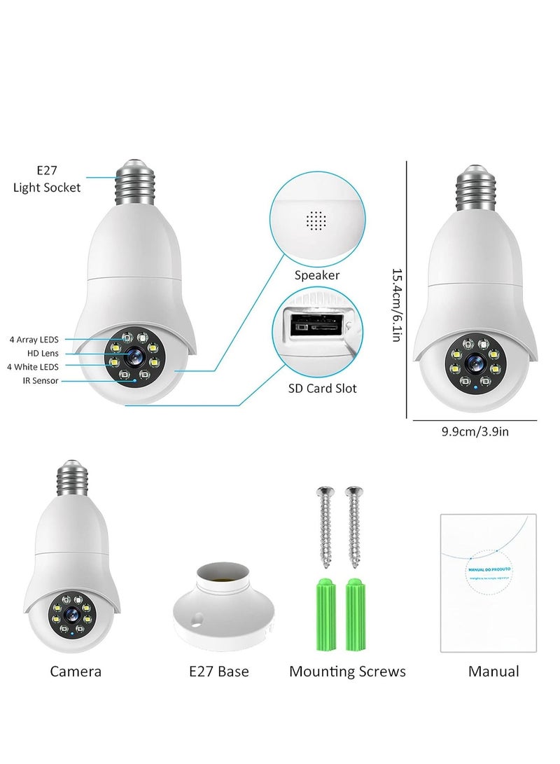 Generic Light Bulb Camera, 360 Degree 2.4GHz/ 5GHz WiFi 1080P Bulb Camera for Indoor/Outdoor, Surveillance Camera Light Bulb Guardcam, Auto Tracking, Two Way Audio, Motion Detection  - Image 4