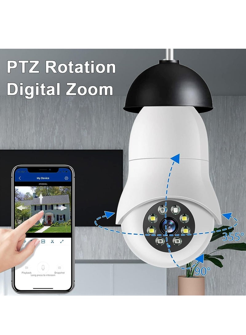 Generic Light Bulb Camera, 360 Degree 2.4GHz/ 5GHz WiFi 1080P Bulb Camera for Indoor/Outdoor, Surveillance Camera Light Bulb Guardcam, Auto Tracking, Two Way Audio, Motion Detection  - Image 5