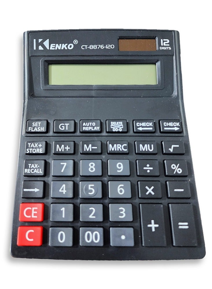 Generic Electronic Calculator CT-8876-120 Black , With Large Display , 12 Digit  - Image 1