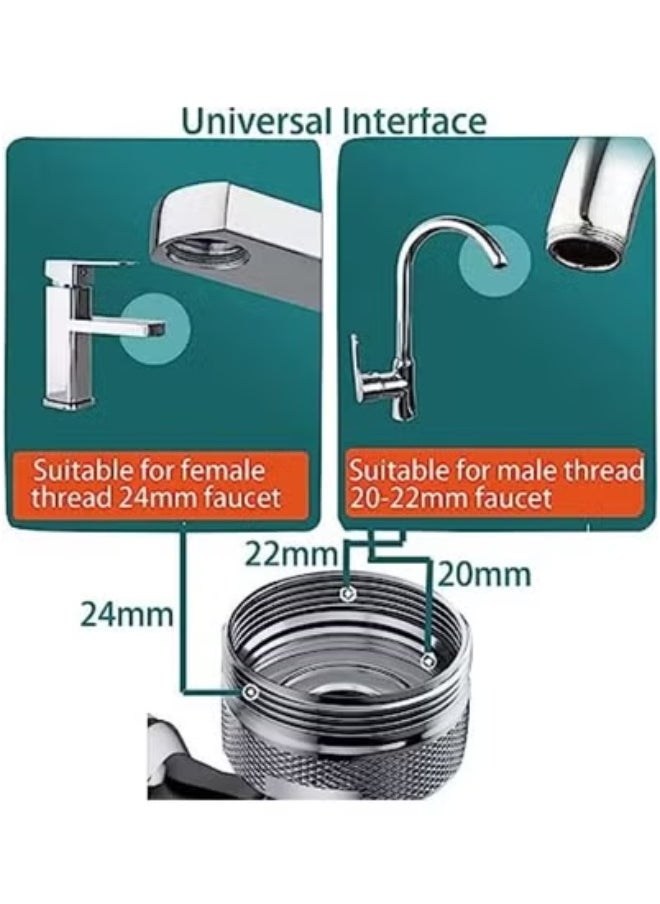 Faucet Connector and Filter Nozzle Plastic Faucet Extender 1080 Degree Angle Faucet Aerator Multifunctional Rotatable Extension Faucet Extender Universal Spray Filter for Sink with 2 Water Outlet Modes