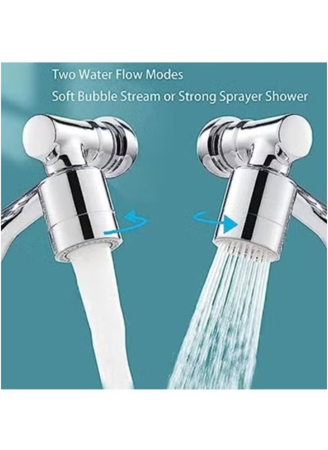 Faucet Connector and Filter Nozzle Plastic Faucet Extender 1080 Degree Angle Faucet Aerator Multifunctional Rotatable Extension Faucet Extender Universal Spray Filter for Sink with 2 Water Outlet Modes