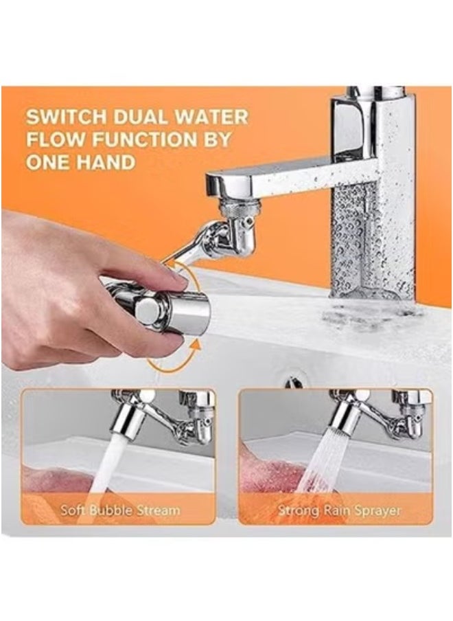 Faucet Connector and Filter Nozzle Plastic Faucet Extender 1080 Degree Angle Faucet Aerator Multifunctional Rotatable Extension Faucet Extender Universal Spray Filter for Sink with 2 Water Outlet Modes