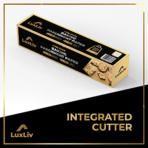 LuxLiv® 164ft (50m) Length Unbleached Brown Parchment Paper Roll for Baking, Sourdough Bread Baking Supplies, Wax Paper Roll, Cooking Paper - Extra Thick & Non-Stick Greaseproof 11.8"/ 1ft 930cm) - Image 4