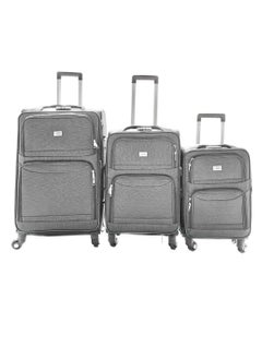 Soft sided luggage,3 pcs set soft shell suitcases, lightweight travel bags, fashionable trolley bags with spinner and aluminium handle.