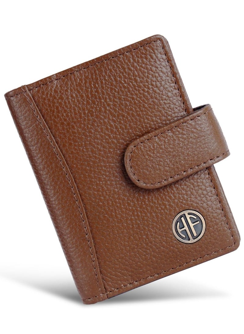 HAMMONDS FLYCATCHER - Card Holder for Men, Credit Card Holder, Slim Bi-Fold RFID Protected Credit Card Wallet for Men with 18 Card Slots, Metal Snap Button - Brushwood | R9JB - Image 1