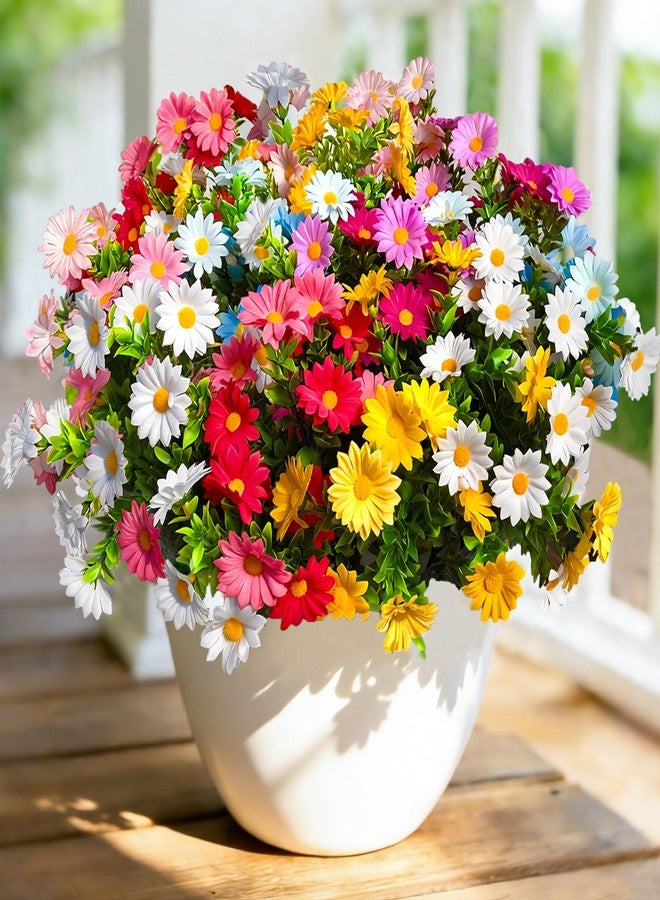 Cherica 12Pcs Artificial Flowers for Outdoors UV Resistant，Colorful Daisy Fake Flowers Bouquet Weatheroof Faux Flowers for Outdoor Planter Real Touch Silk Flowers for Front Door Garden Proch Patio - Image 1