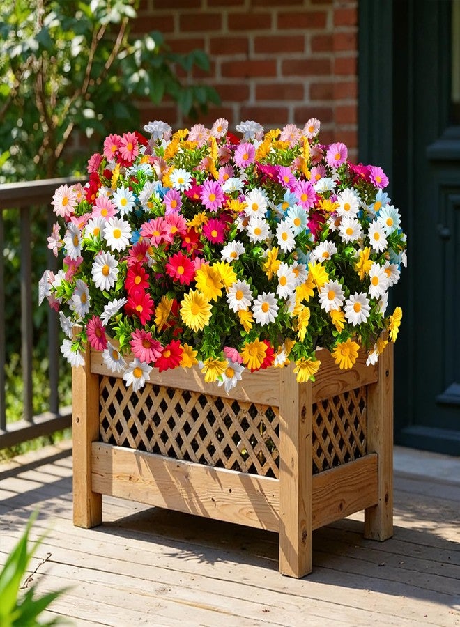 Cherica 12Pcs Artificial Flowers for Outdoors UV Resistant，Colorful Daisy Fake Flowers Bouquet Weatheroof Faux Flowers for Outdoor Planter Real Touch Silk Flowers for Front Door Garden Proch Patio - Image 4